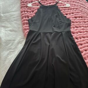 Scalloped hem black dress